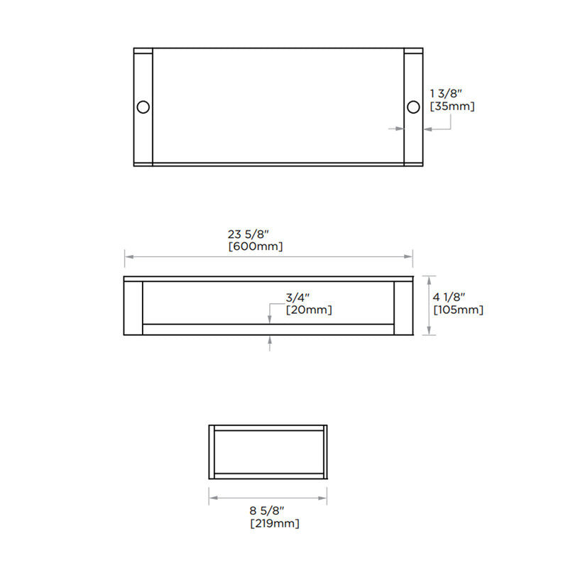 Berlin Towel Shelf - Wall Mount - 24" Brass/Tempered Glass/Matt Black