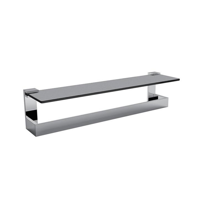 Berlin Towel Shelf - Wall Mount - 24" Brass/Glass/Polished Chrome