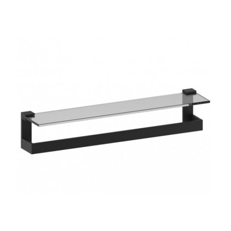 Berlin Towel Shelf - Wall Mount - 24" Brass/Glass/Matt Black