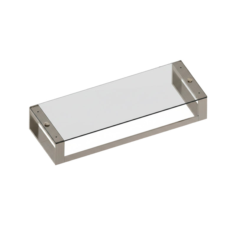 Berlin Towel Shelf - Wall Mount - 24" Brass/Glass/Brushed Nickel