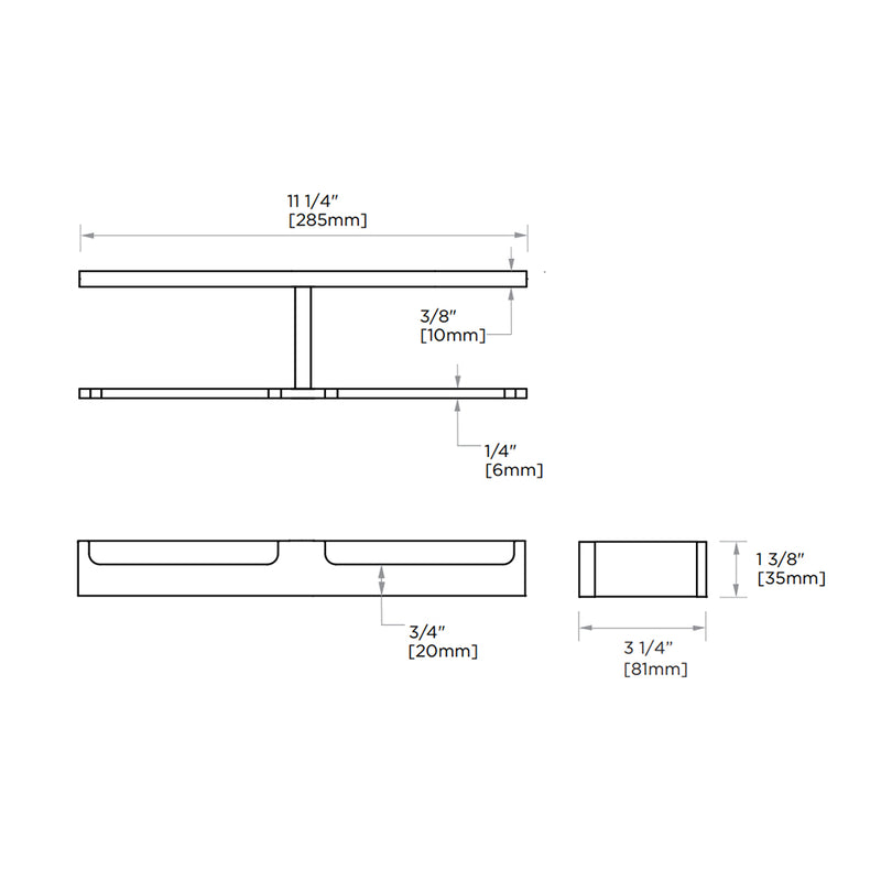Berlin Double Toilet Paper Holder - Wall Mount - 12" Brass/Brushed Nickel
