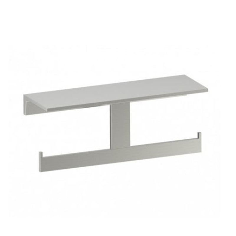 Berlin Shelf With Toilet Paper Holder - Wall Mount - 12" Brass/Brushed Nickel