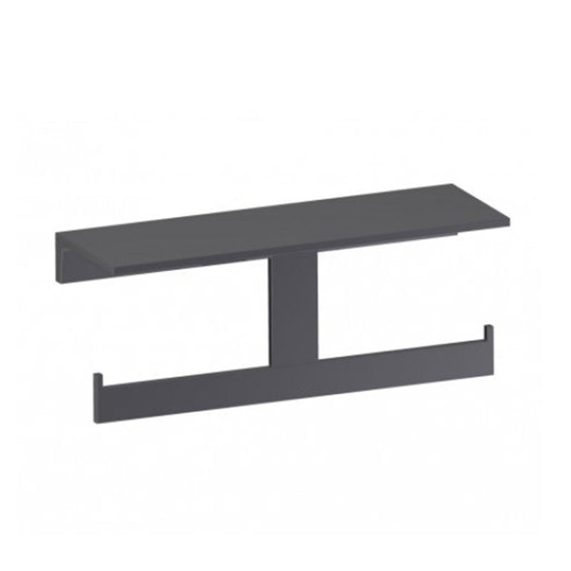 Berlin Shelf With Toilet Paper Holder - Wall Mount - 12" Brass/Matt Black