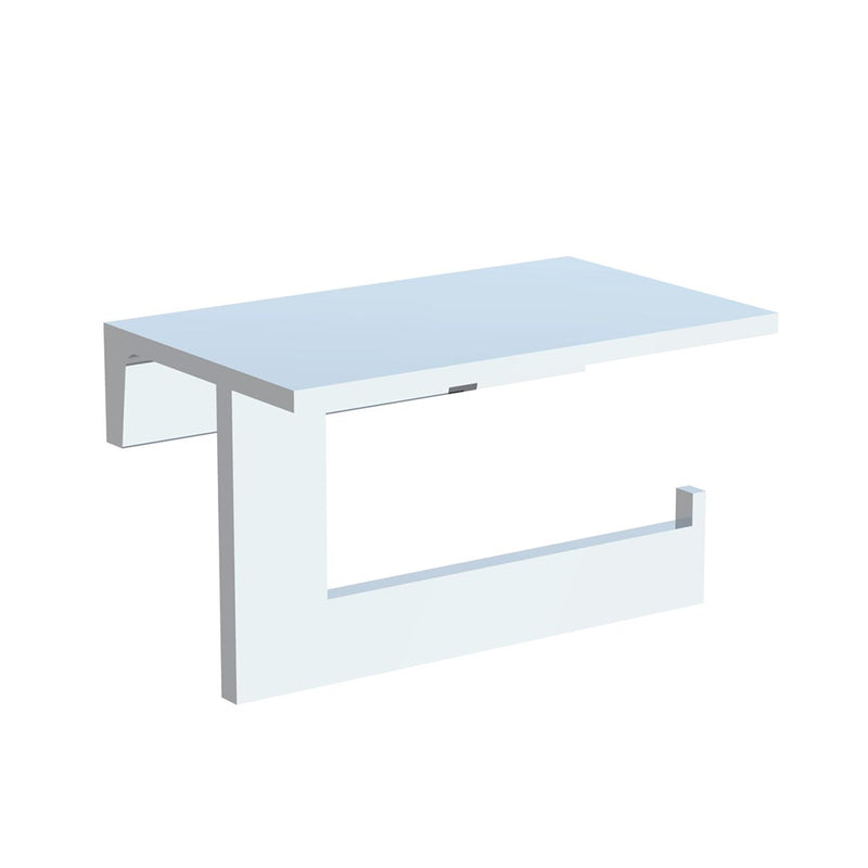 Berlin Shelf With Toilet Paper Holder - Wall Mount - 7" Brass/Polished Chrome