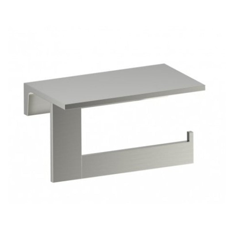 Berlin Shelf With Toilet Paper Holder - Wall Mount - 7" Brass/Brushed Nickel