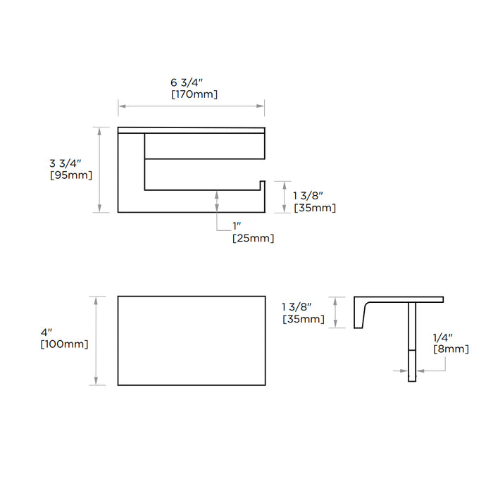 Berlin Shelf With Toilet Paper Holder - Wall Mount - 7" Brass/Polished Nickel