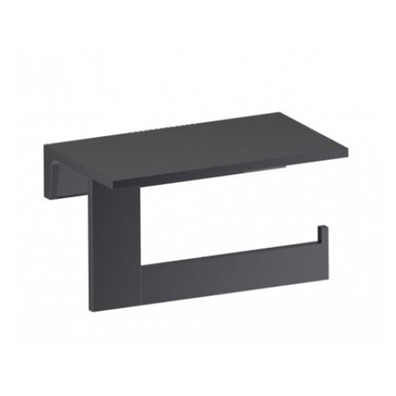 Berlin Shelf With Toilet Paper Holder - Wall Mount - 7" Brass/Matt Black