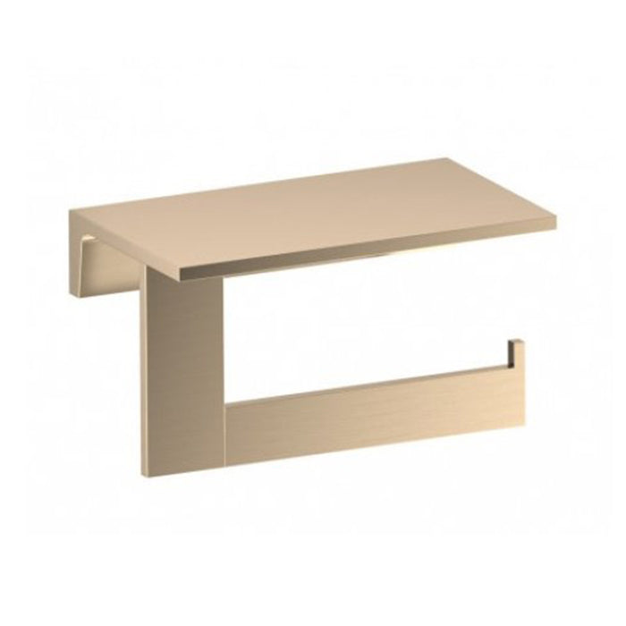 Berlin Shelf With Toilet Paper Holder - Wall Mount - 7" Brass/Brushed Brass