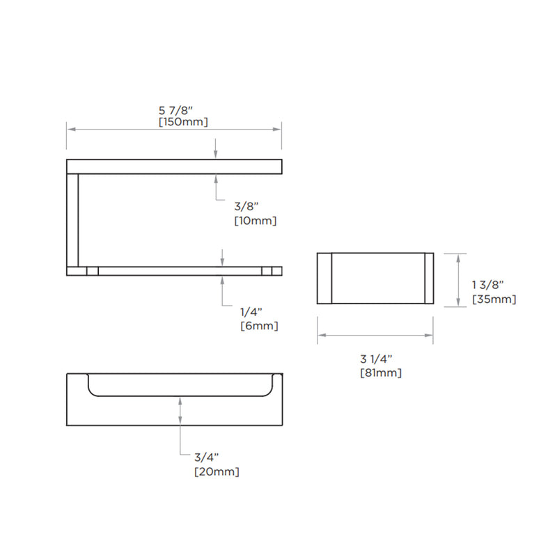 Berlin Solid Back Toilet Paper Holder - Wall Mount - 6" Brass/Brushed Nickel