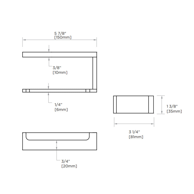 Berlin Solid Back Left Toilet Paper Holder - Wall Mount - 6" Brass/Polished Chrome