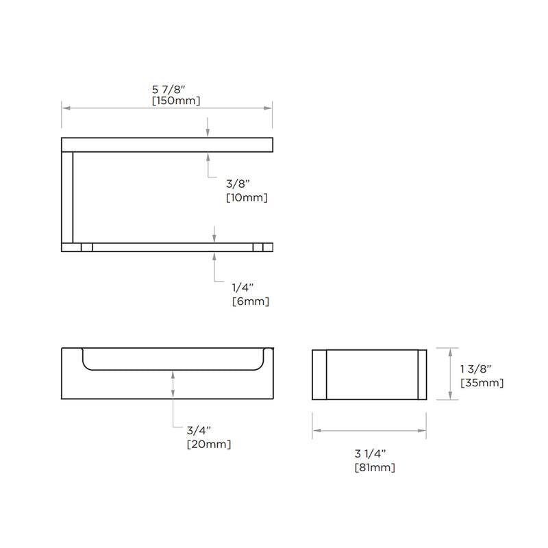 Berlin Toilet Paper Holder - Wall Mount - 6" Brass/Brushed Nickel