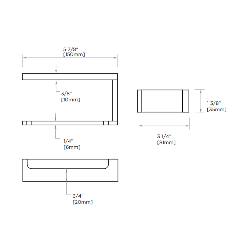 Berlin Left Toilet Paper Holder - Wall Mount - 6" Brass/Brushed Nickel