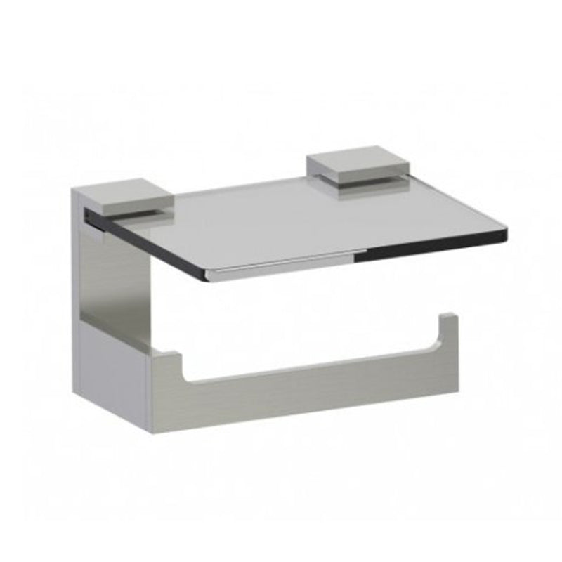 Berlin Shelf Toilet Paper Holder - Wall Mount - 6" Brass/Brushed Nickel