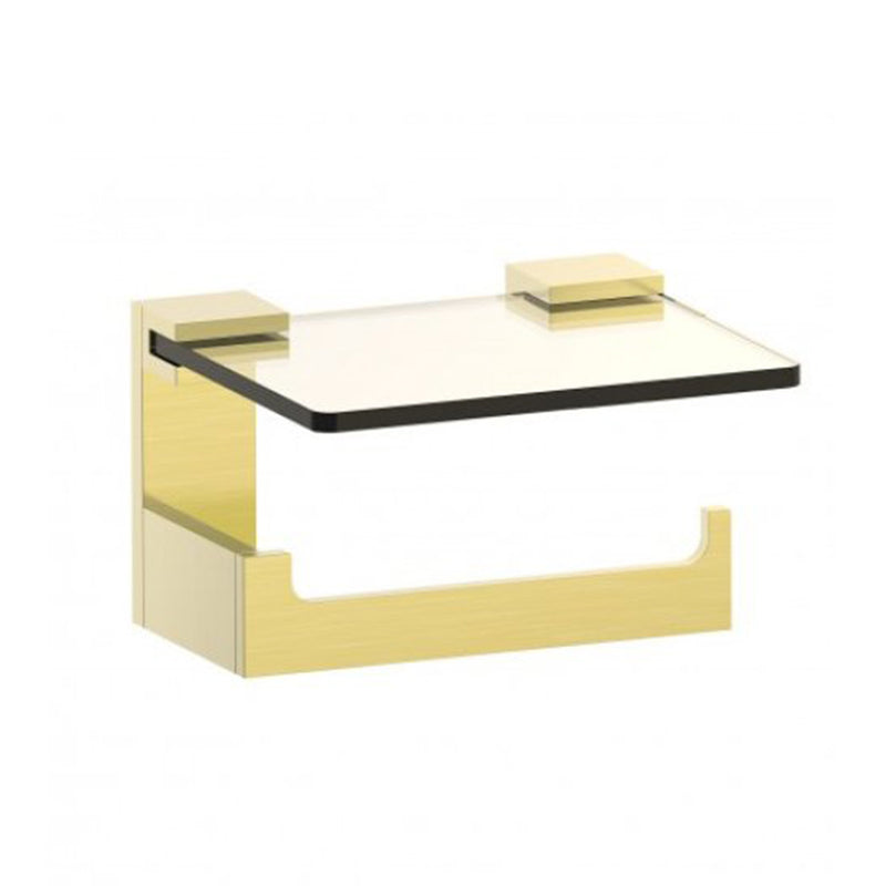 Berlin Shelf Toilet Paper Holder - Wall Mount - 6" Brass/Brushed Brass