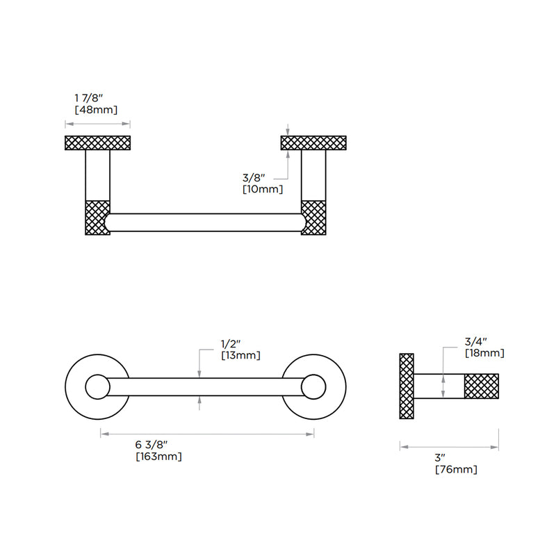 Circo Knurled Toilet Paper Holder - Wall Mount - 7" Brass/Matt Black