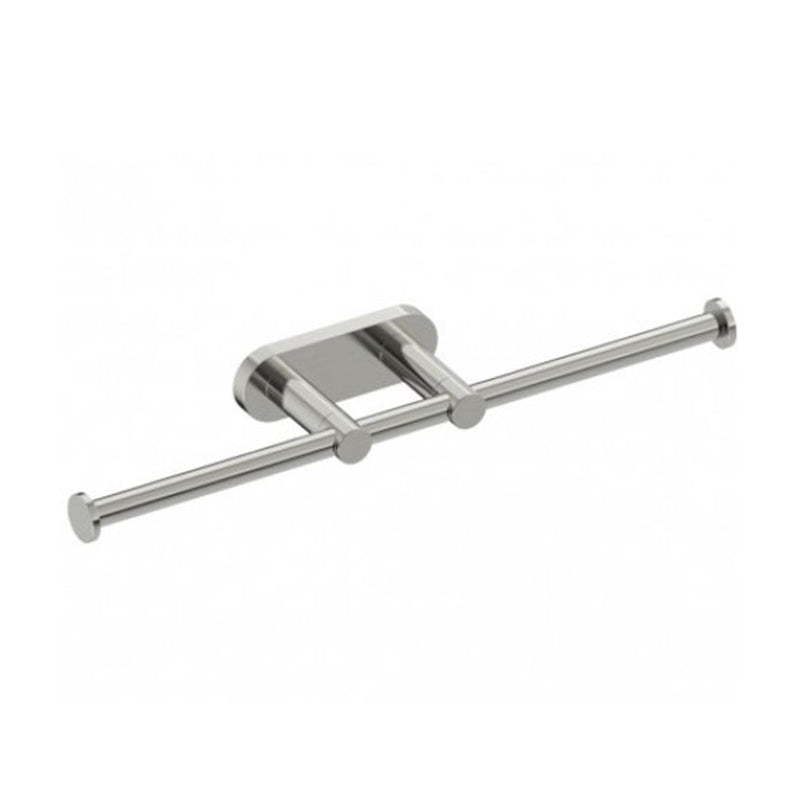 Circo Double Toilet Paper Holder - Wall Mount - 14" Brass/Brushed Nickel