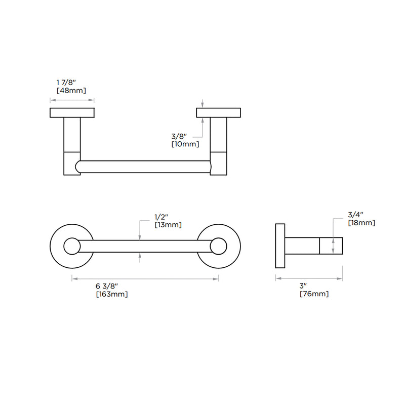 Circo Pivot Toilet Paper Holder - Wall Mount - 7" Brass/Polished Nickel