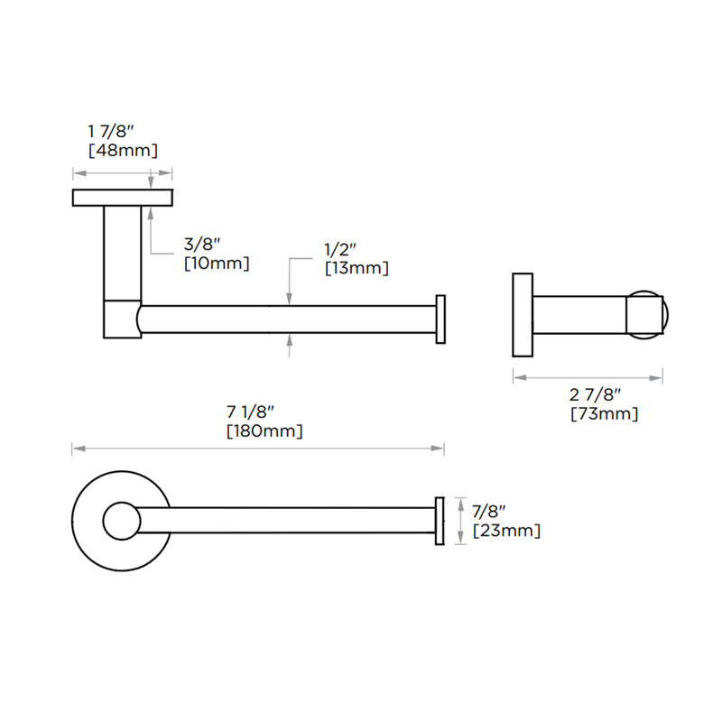 Circo Toilet Paper Holder - Wall Mount - 8" Brass/Polished Nickel