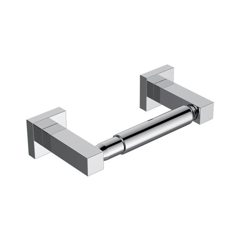 London Toilet Paper Holder - Wall Mount - 8" Brass/Polished Chrome