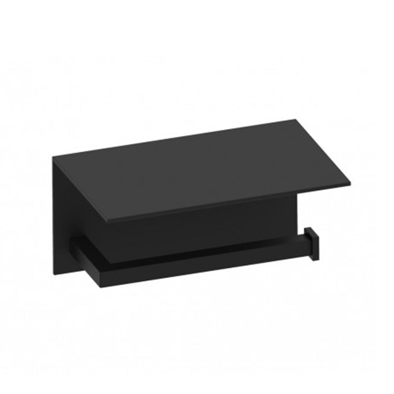 London Toilet Paper Holder - Wall Mount - 7" Brass/Matt Black