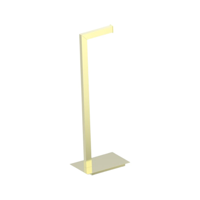 Square Toilet Paper Holder - Free Standing - 26" Brass/Brushed Brass