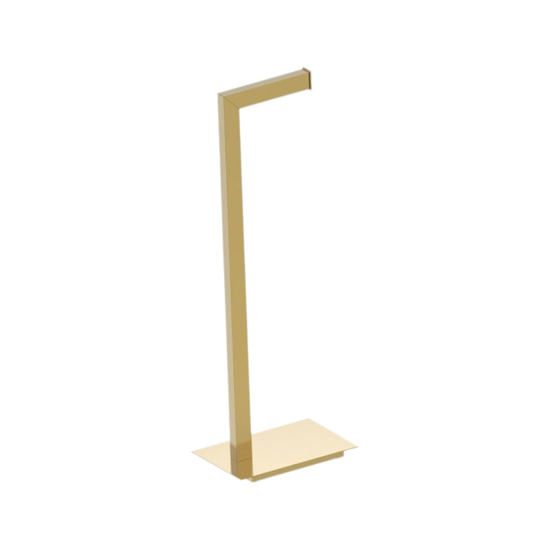 Square Toilet Paper Holder - Free Standing - 26" Brass/Brushed Gold