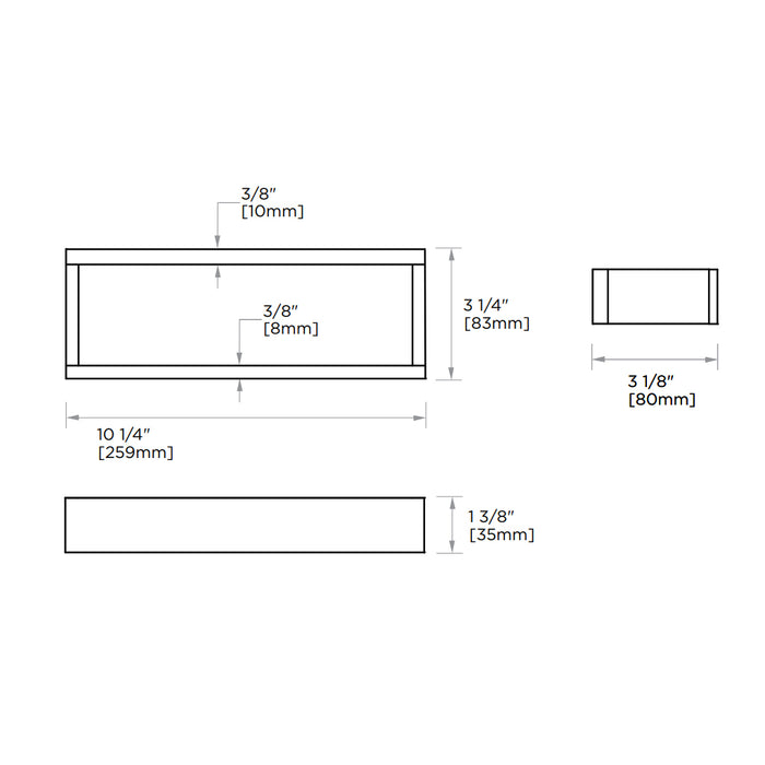 Berlin Rectangular Towel Ring - Wall Mount - 10" Brass/Brushed Nickel