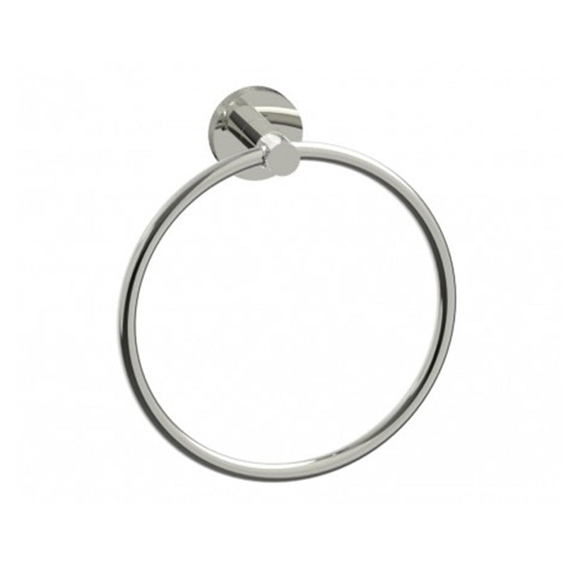 Circo Knurled Towel Ring - Wall Mount - 7" Brass/Polished Nickel