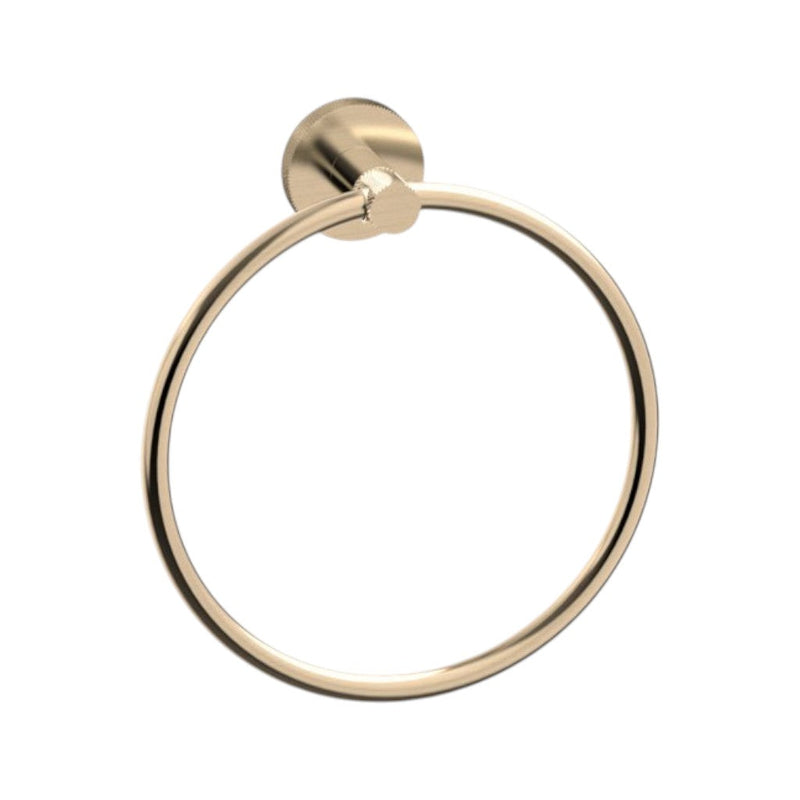Circo Knurled Towel Ring - Wall Mount - 7" Brass/Prosecco Bronze