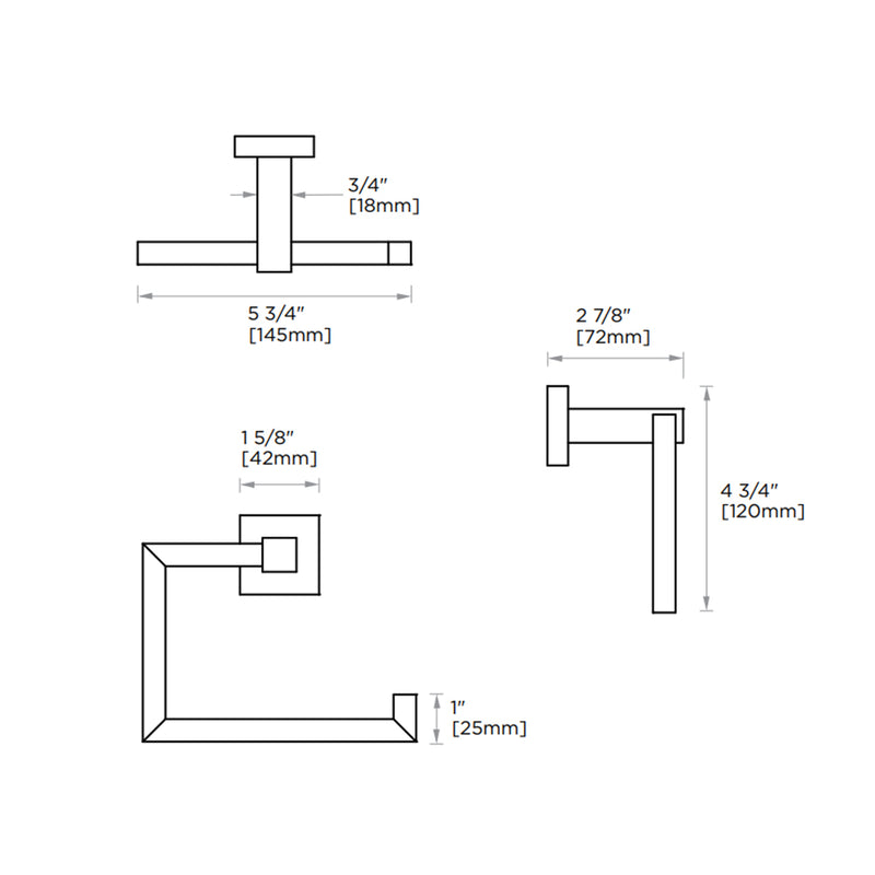 London Towel Ring - Wall Mount - 6" Brass/Polished Chrome