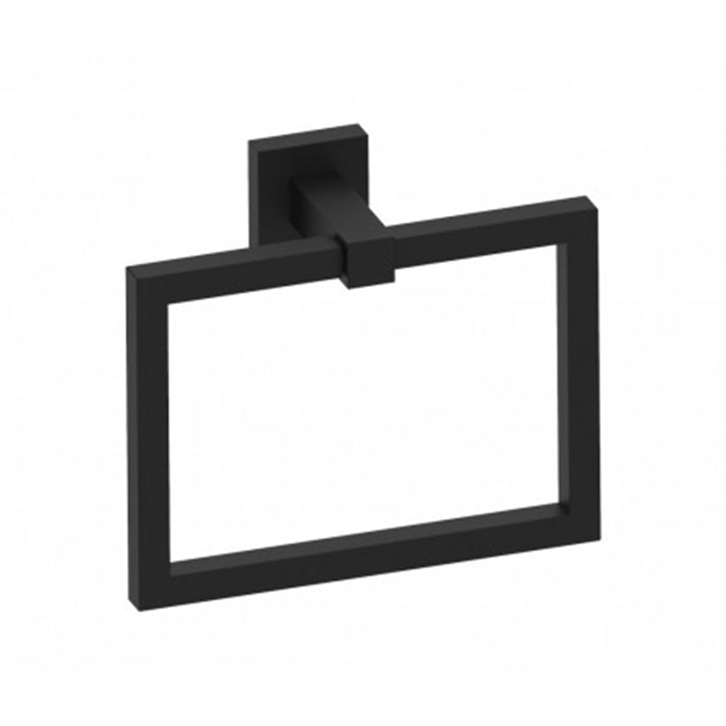 London Towel Ring - Wall Mount - 7" Brass/Matt Black