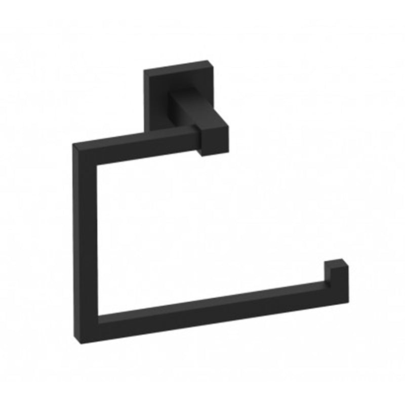 London Towel Ring - Wall Mount - 7" Brass/Matt Black