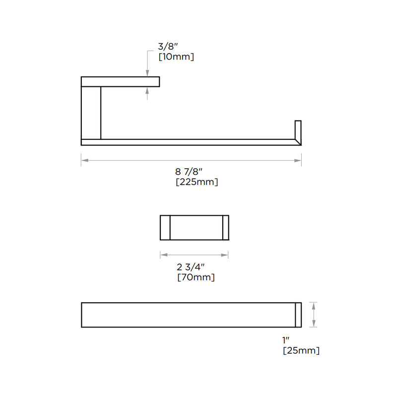 Munich Towel Ring - Wall Mount - 9" Brass/Polished Chrome