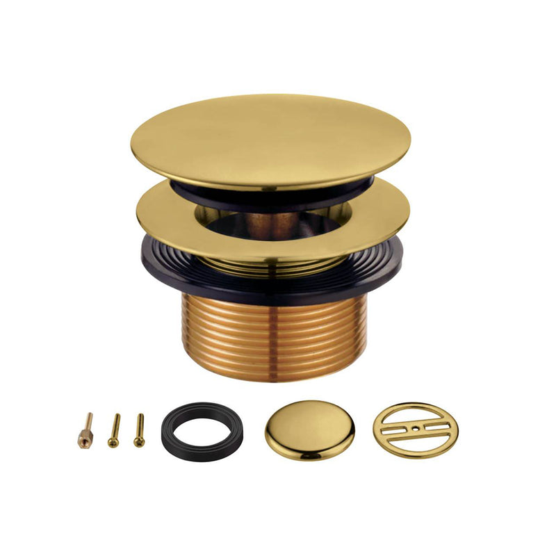 Eugene Toe-Touch Tub Drain - Drop-In - 3" Brass/Brushed Brass