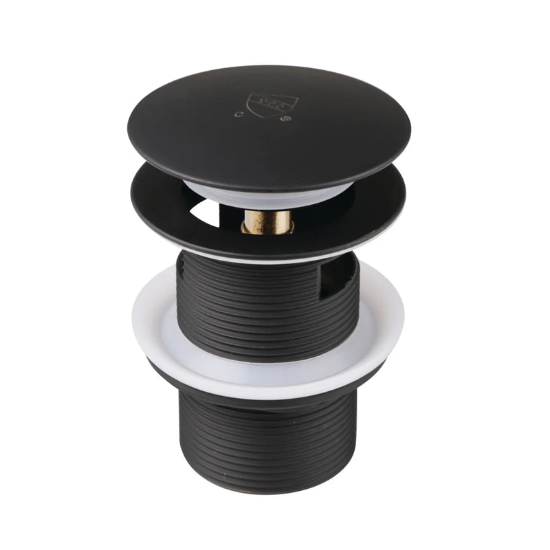 Trimscape Toe-Touch Tub Drain - Drop-In - 3" Brass/Matt Black