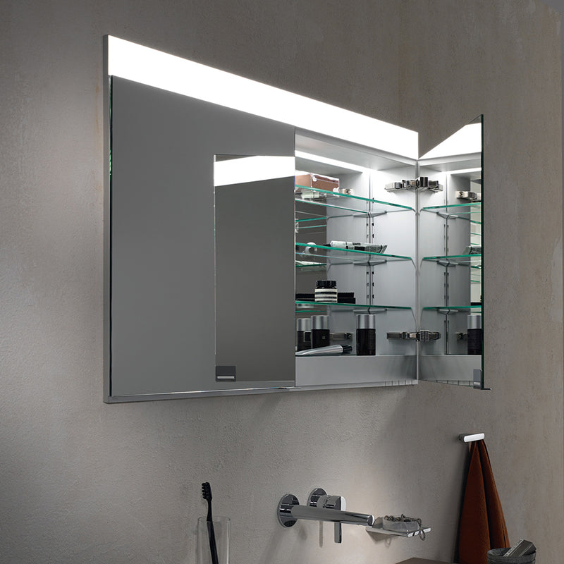 Edition 400 Led Light Medicine Cabinet - Recessed Mount - 42" Glass/Aluminum