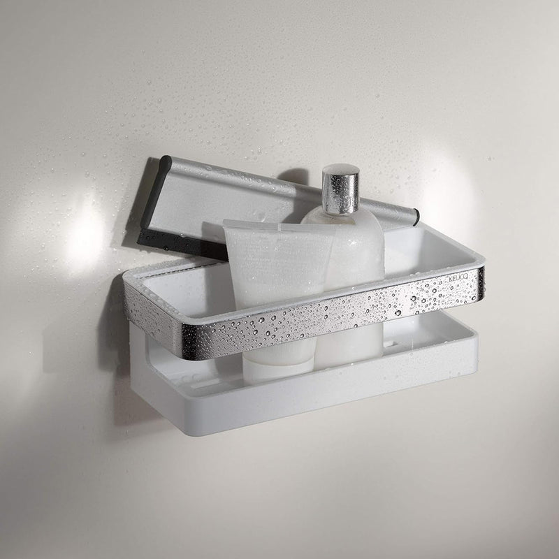 Moll Squeegee Shower Basket - Wall Mount - 10" Brass/Abs/Polished Chrome/White