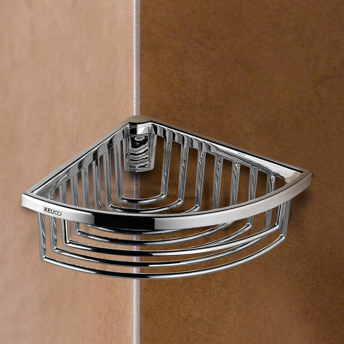 Universal Corner Shower Basket - Wall Mount - Brass/Polished Chrome