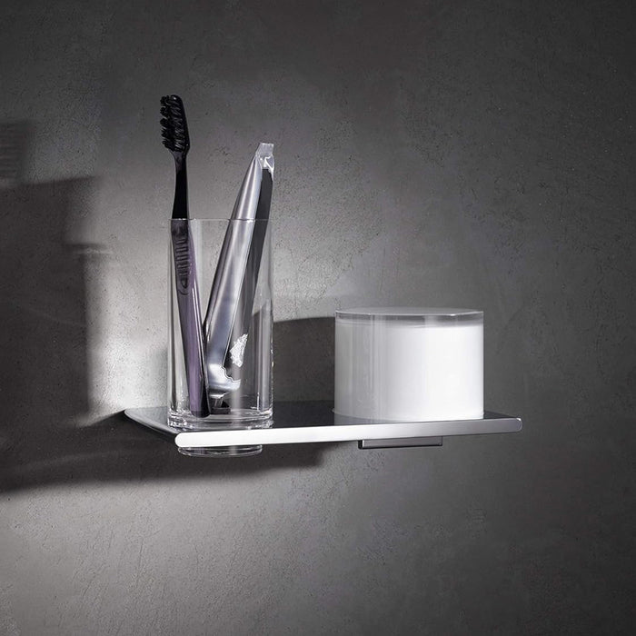Edition 400 Toothbrush Holder and Soap Dispenser - Wall Mount - 8" Brass/Glass/Polished Chrome