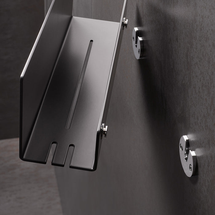 Universal Shower Shelf - Wall Mount - 13" Aluminum/Matte Black