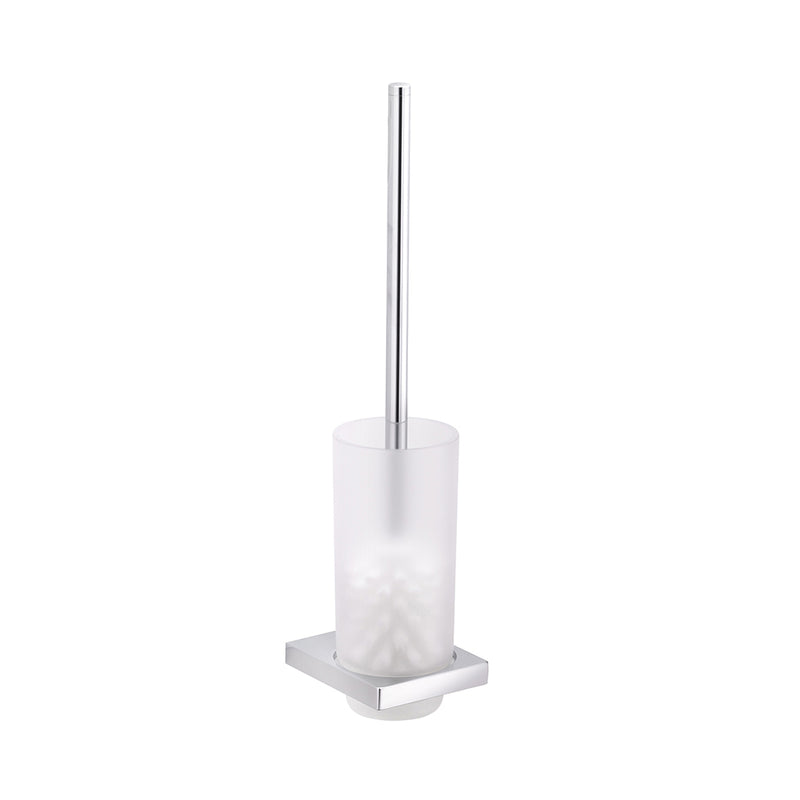 Edition 11 Toilet Brush Holder - Wall Mount - 16" Brass/Glass/Polished Chrome/White
