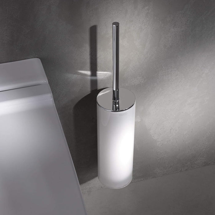 Edition 400 Toilet Brush Holder - Wall Mount - 17" Brass/Polished Chrome/White