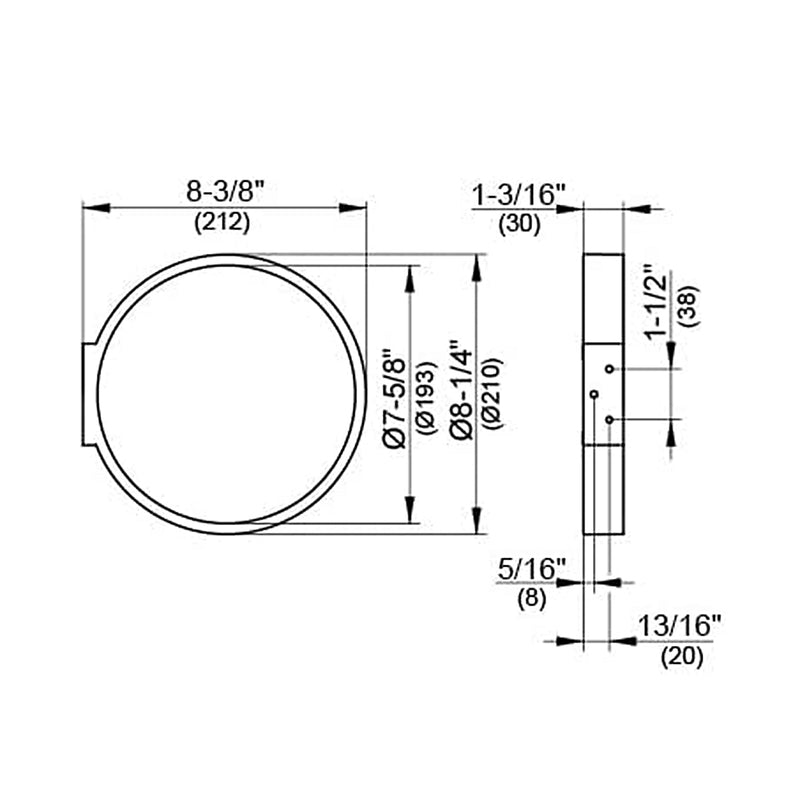 Edition 300 Towel Ring - Wall Mount - 8" Brass/Polished Chrome (Final Sale)