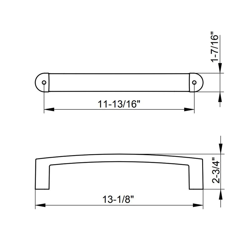 Elegance Grab Bar - Wall Mount - 12" Brass/Polished Chrome