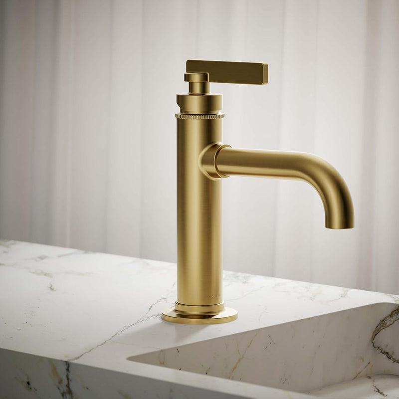Castia™ By Studio Mcgee Bathroom Faucet - Single Hole - 9" Brass/Brushed Brass