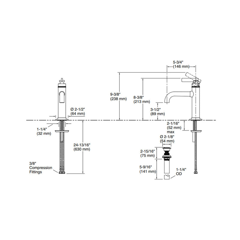 Castia™ By Studio Mcgee Bathroom Faucet - Single Hole - 9" Brass/Brushed Brass