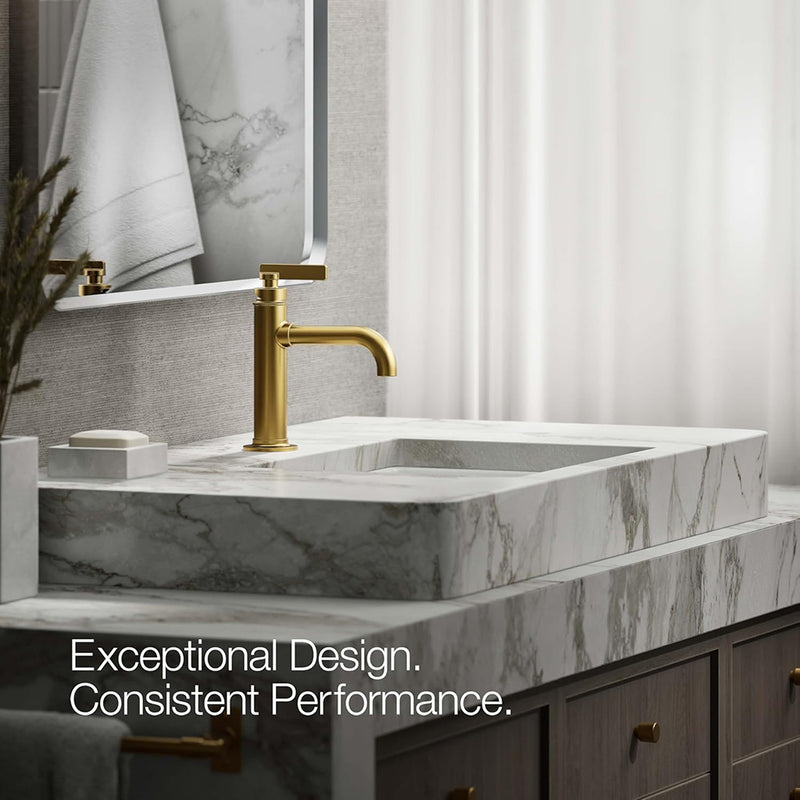Castia™ By Studio Mcgee Bathroom Faucet - Single Hole - 9" Brass/Brushed Brass