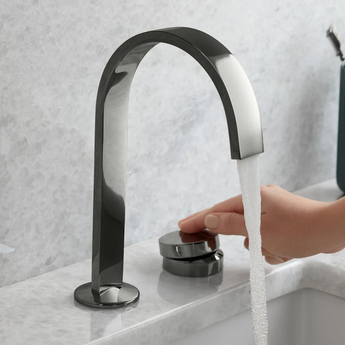 Components Bathroom Faucet  - Widespread - 11" Brass/Matt Black