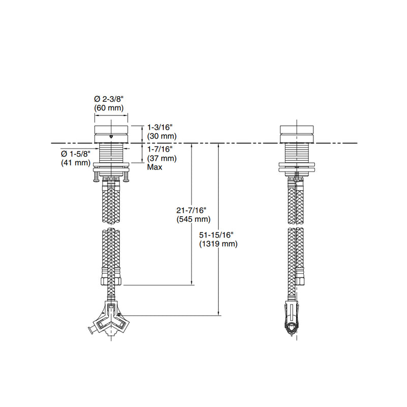 Components Bathroom Faucet  - Widespread - 11" Brass/Matt Black