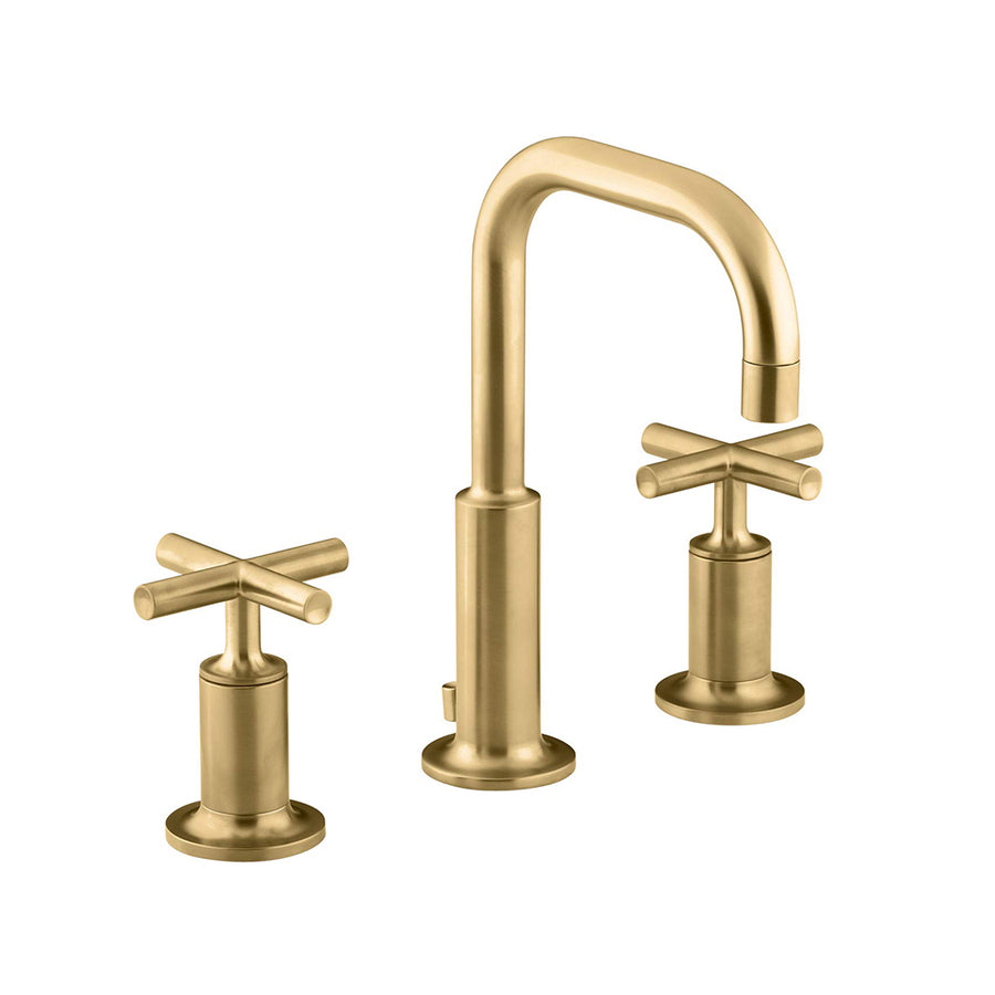 Purist Bathroom Faucet - Widespread - 8" Brass/Vibrant Brushed Moderne Brass